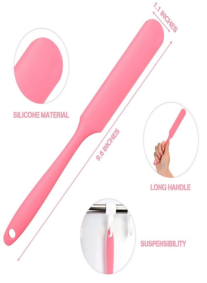 FS COOL 2 Pieces Long Handle Silicone Spatulas, Non-Stick Rubber Scraper, Silicone Scraper for Jars, Smoothies, Blenders, for Cooking, Baking, Mixing, Versatile Kitchen Tool (Pack of 2, Pink) - Image 2